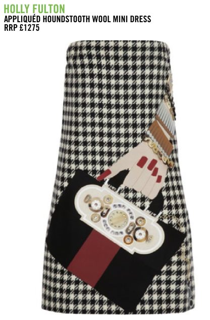 Appliqued Houndstooth Wool Mini Dress RRP £1275